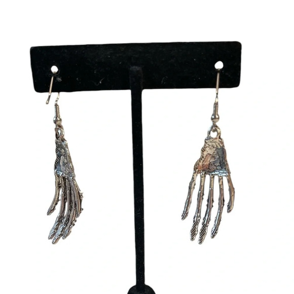 NWT 3 for $20 Silver Skeleton Hands Pierced Drop Earrings “you pick 3” - Picture 3 of 4